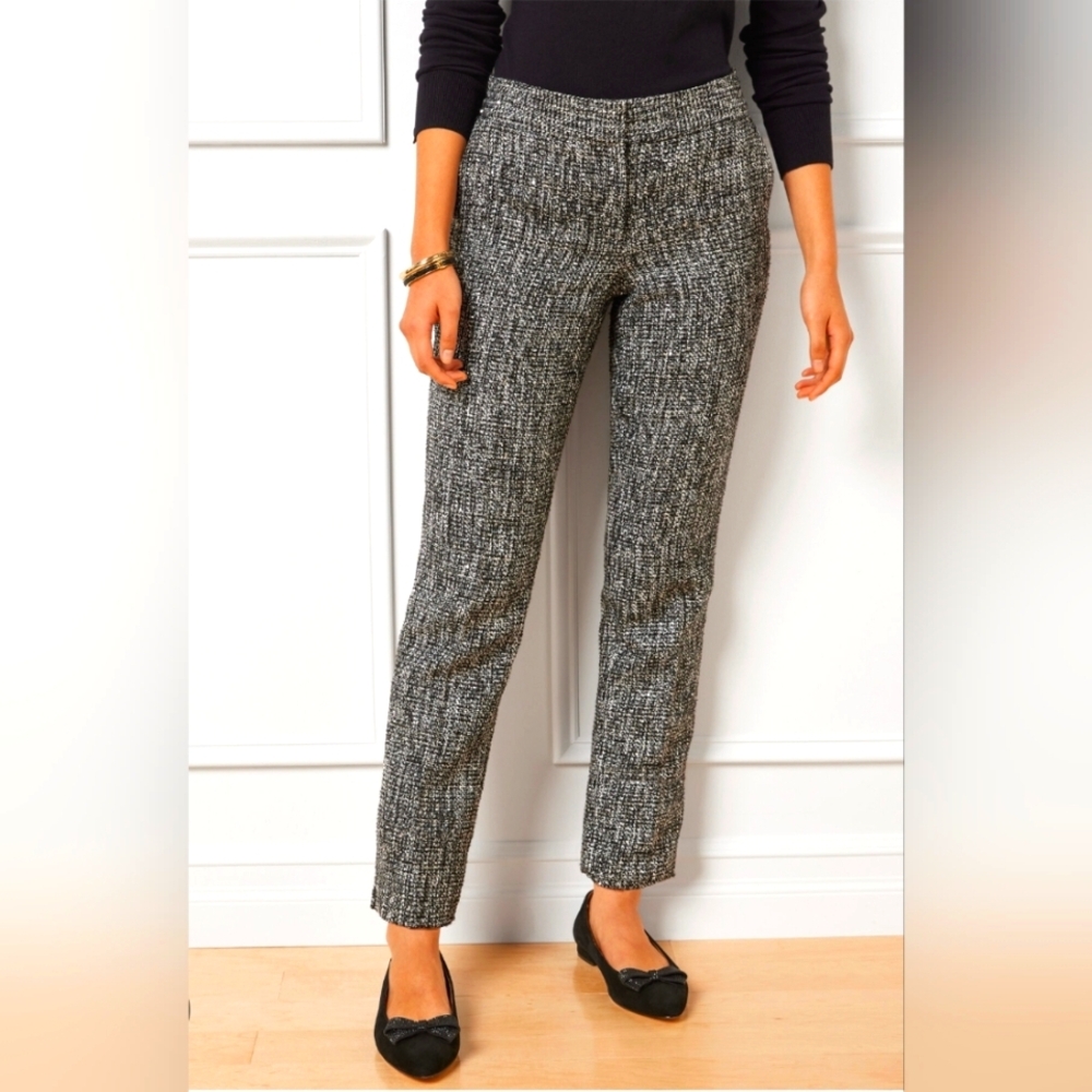 Express Columnist Ankle Mid Rise Black and White Pants